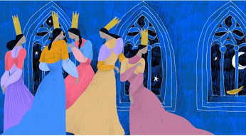 Portada Cuento Las doce princesas bailarinas de Mónica Bombal Molina