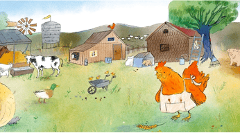 Portada Cuento La Gallinita Roja de Constanza Ried Silva Carmen Lavanchy Bobsien