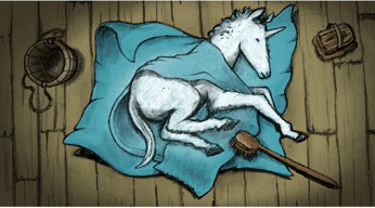 Portada Cuento El pueblo de los unicornios de Alejandra Vega, Natalie Guerra y Sol Undurraga