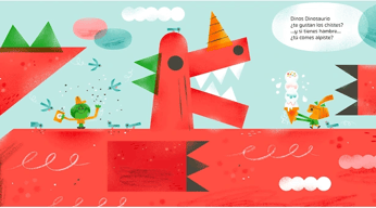 Portada Cuento Dinos Dinosaurio de Carmen Lavanchy