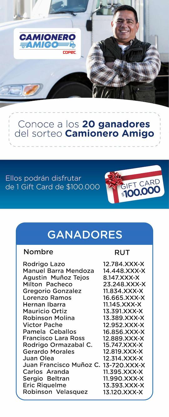 Ganadores concurso Camionero Amigo