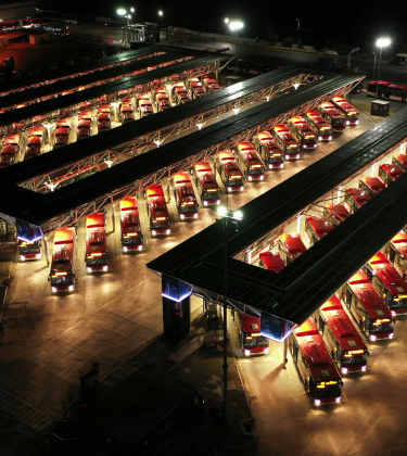 Fondo referente a una terminal de buses