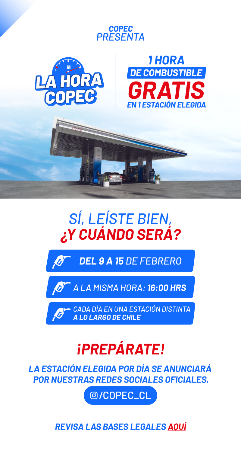La Hora Copec: una hora al día con combustible gratis